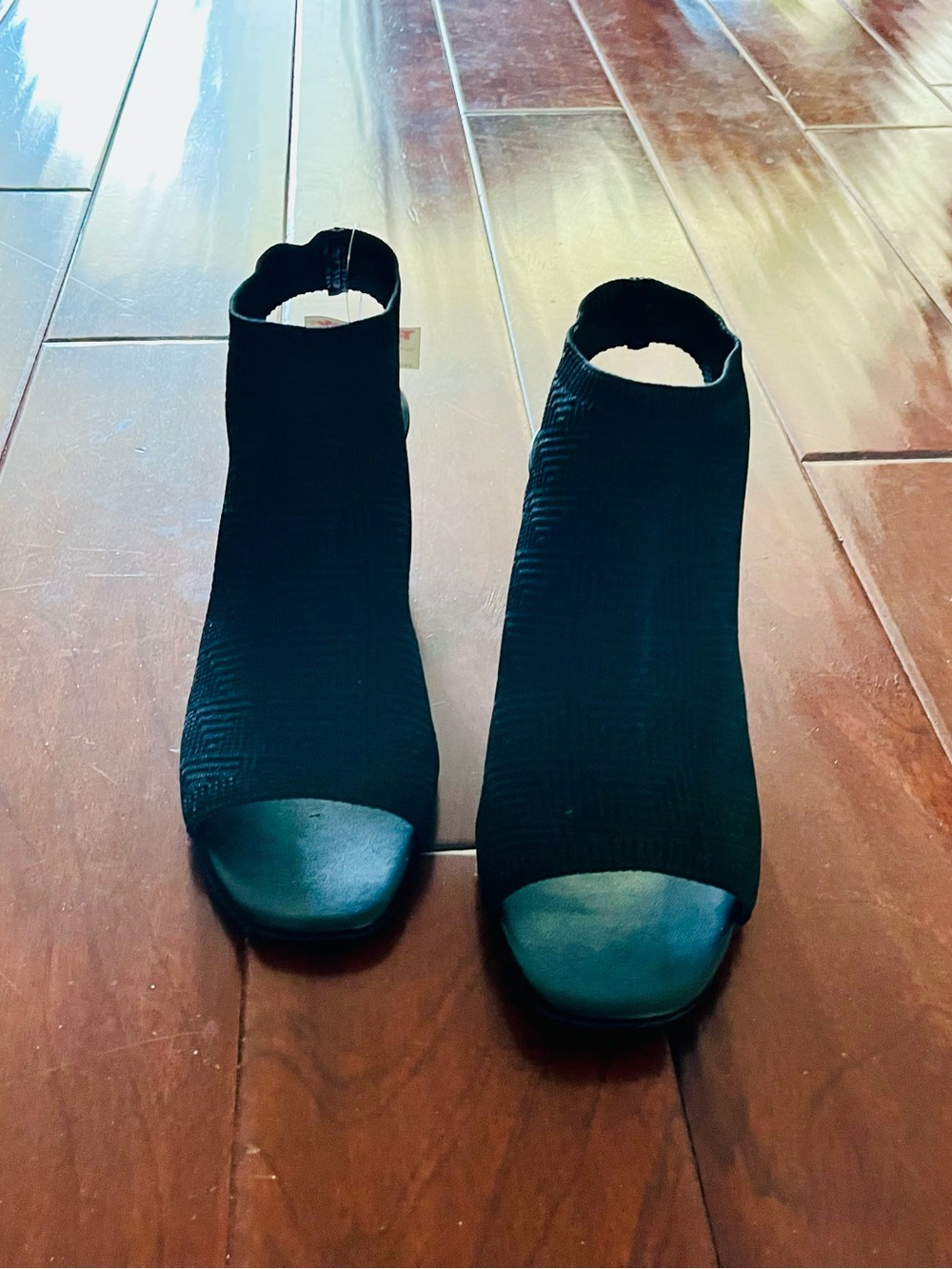 Adrianne Vittadini Stretch Knit Black Slingback Mule with Low Block Heel